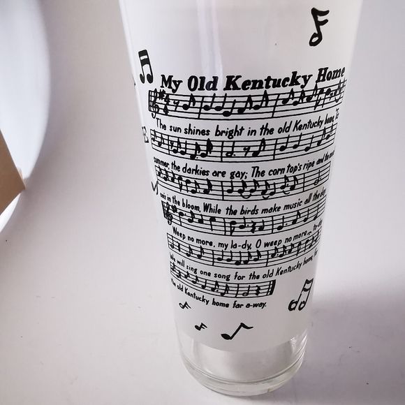 Vintage My Old Kentucky Home Drinking Glass with Sheet Music - Picture 7 of 15